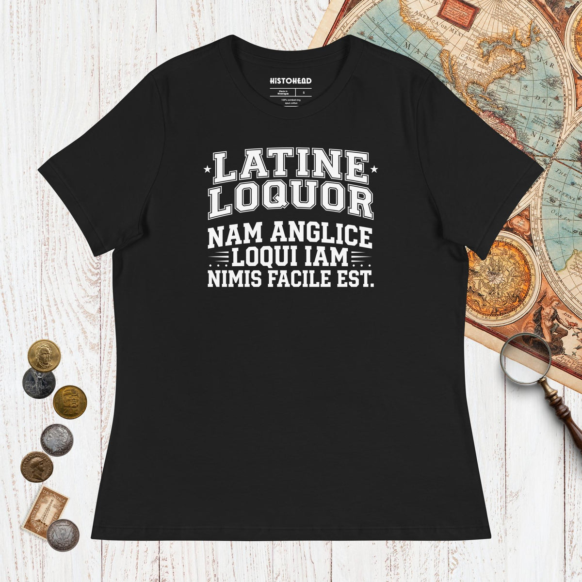 Black I Speak Latin Because English Is Too Easy Now - Women's Tee - history buff gift by HistoHead