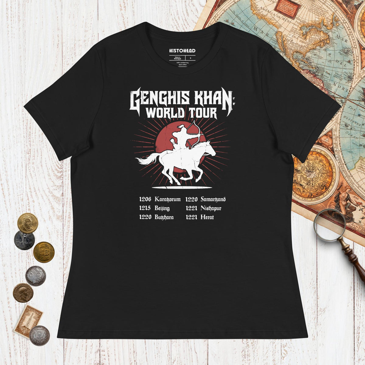 Black Genghis Khan World Tour - Women's Tee - history buff gift by HistoHead