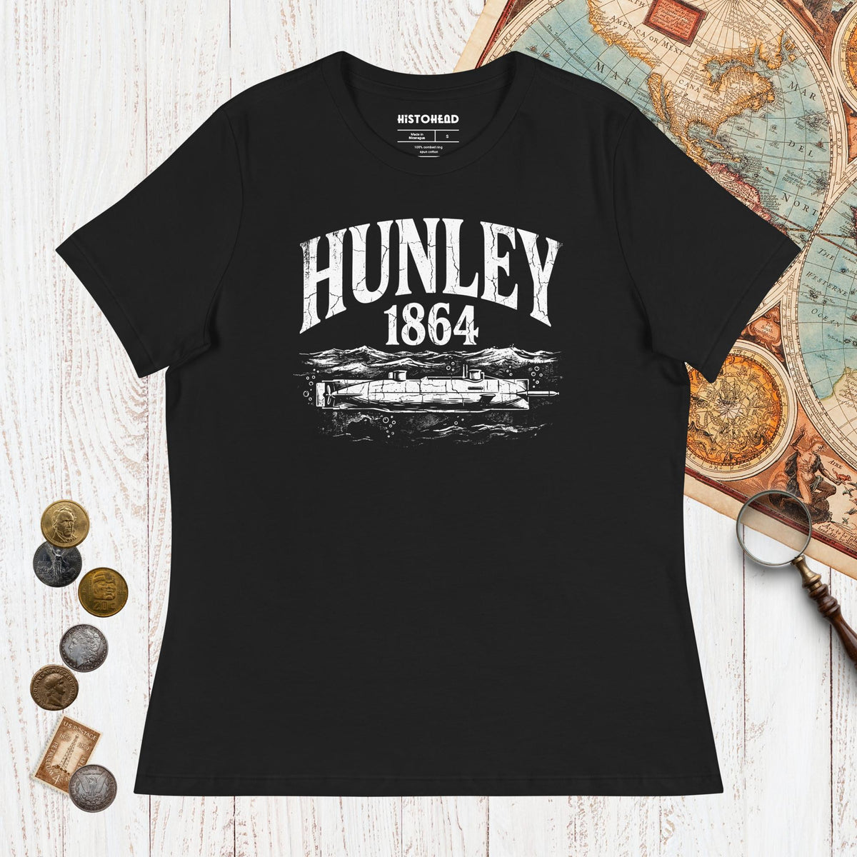 Black Hunley Submarine - Women's Tee - history buff gift by HistoHead