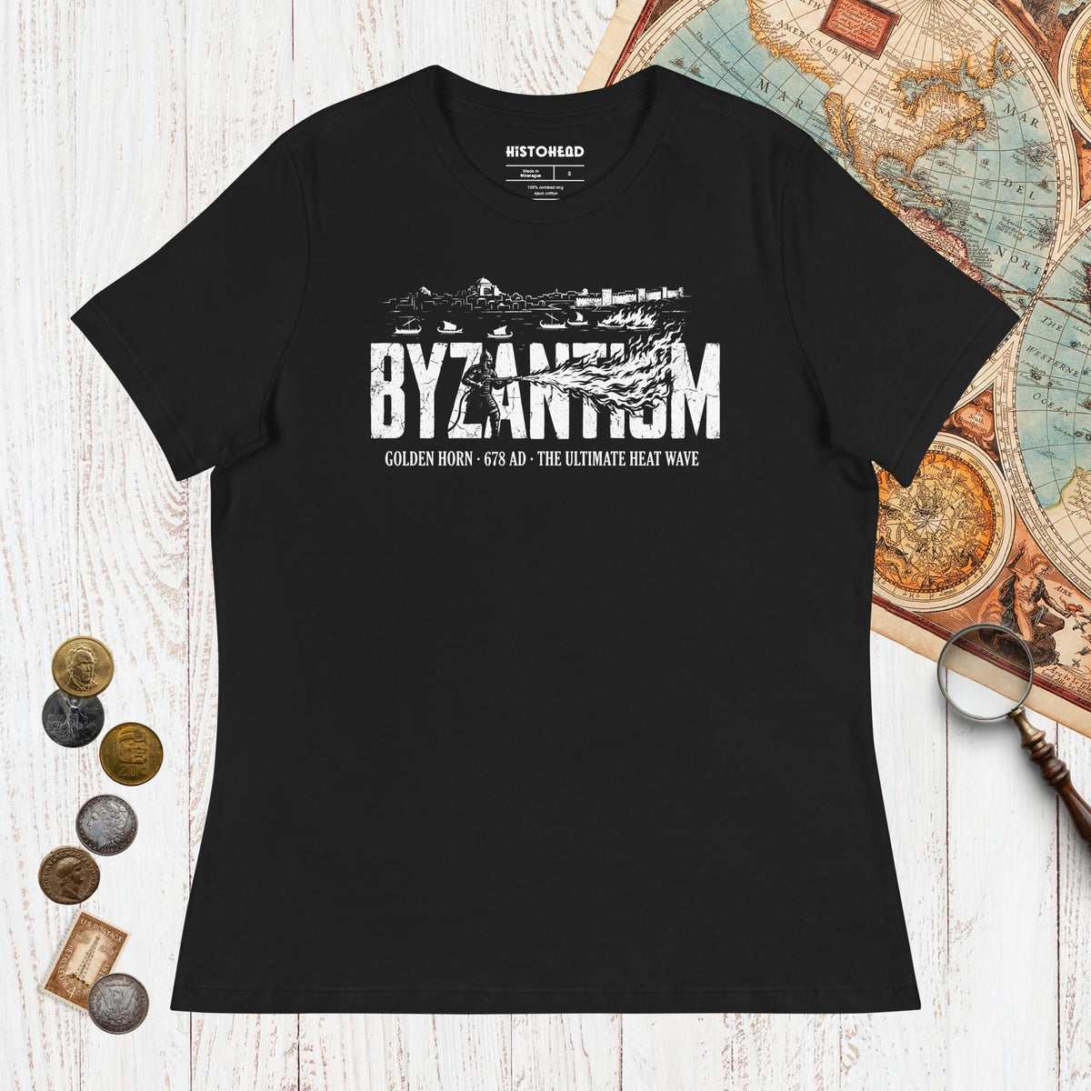 Black Greek Fire 678 - Women's Tee - history buff gift by HistoHead