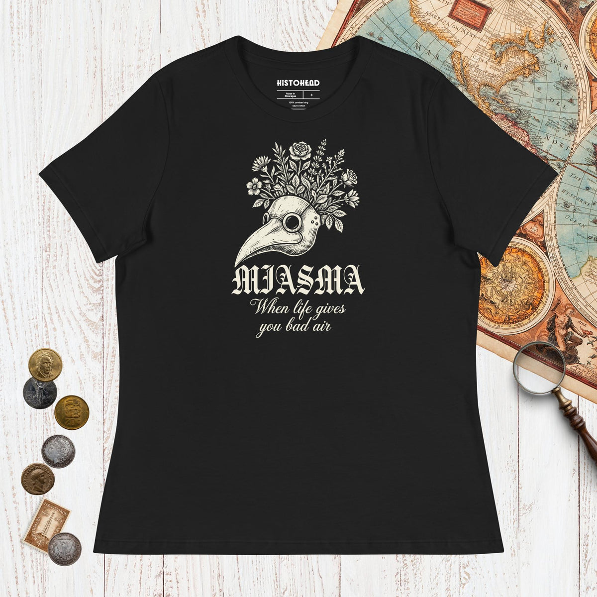 Black Miasma When Life Gives You Bad Air - Women's Tee - history buff gift by HistoHead