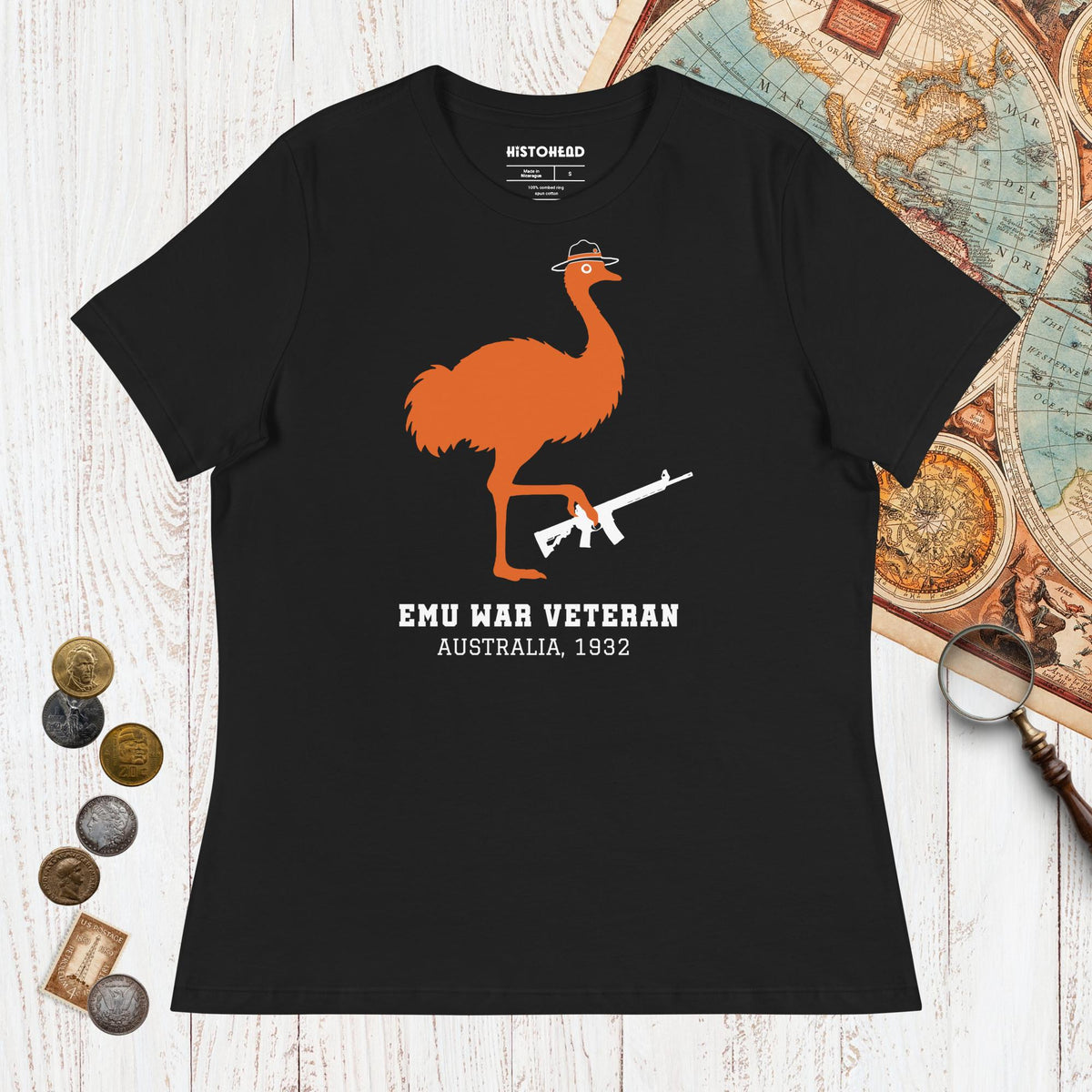 Black Emu War Veteran - Women's Tee - history buff gift by HistoHead