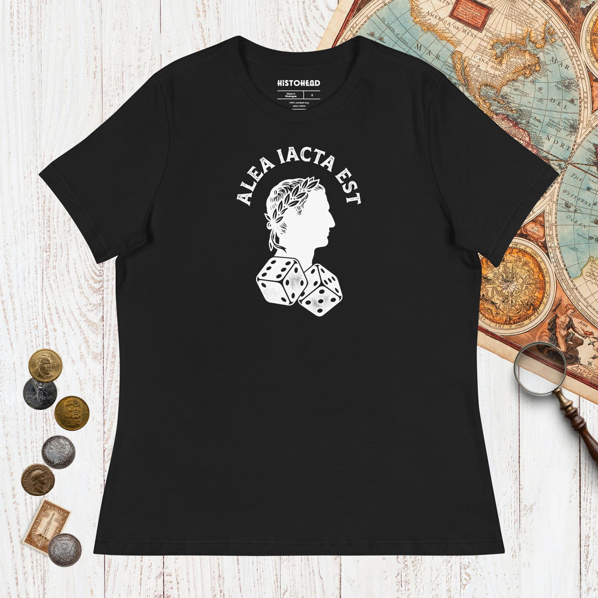 Black Alea Iacta Est Caesar Quote - Women's Tee - history buff gift by HistoHead