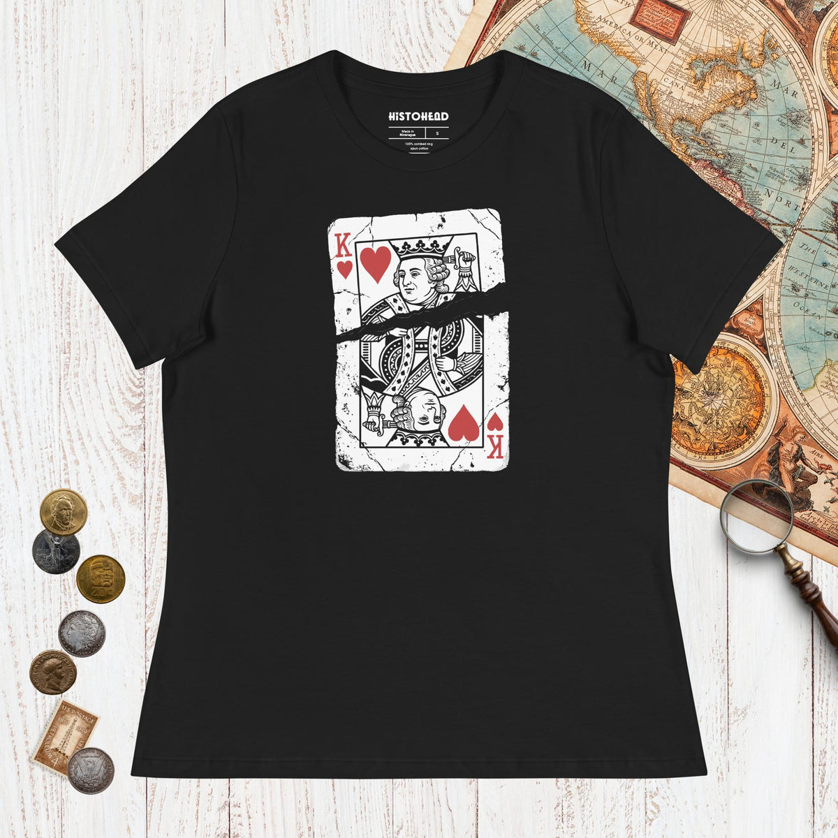 Black Louis XVI Playing Card - Women's Tee - history buff gift by HistoHead