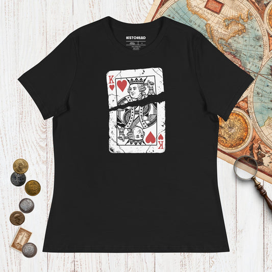 Black Louis XVI Playing Card - Women's Tee - history buff gift by HistoHead