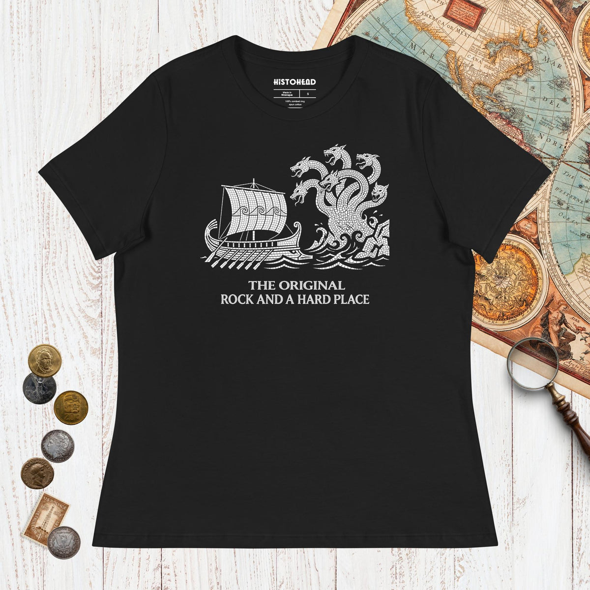 Black Odyssey Rock and a Hard Place - Women's Tee - history buff gift by HistoHead