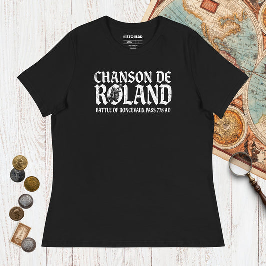 Black Chanson de Roland Battle of Roncevaux - Women's Tee - history buff gift by HistoHead