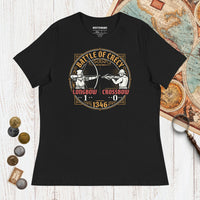 Black Battle of Crécy Longbow vs Crossbow - Women's Tee - history buff gift by HistoHead