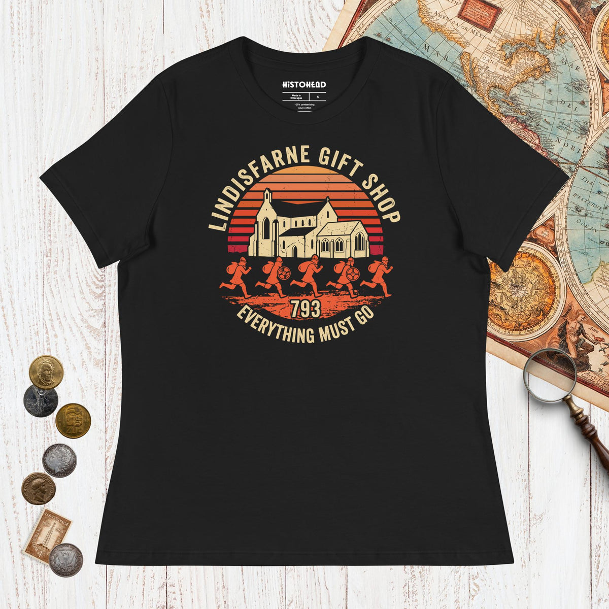 Black Lindisfarne Gift Shop 793 - Women's Tee - history buff gift by HistoHead