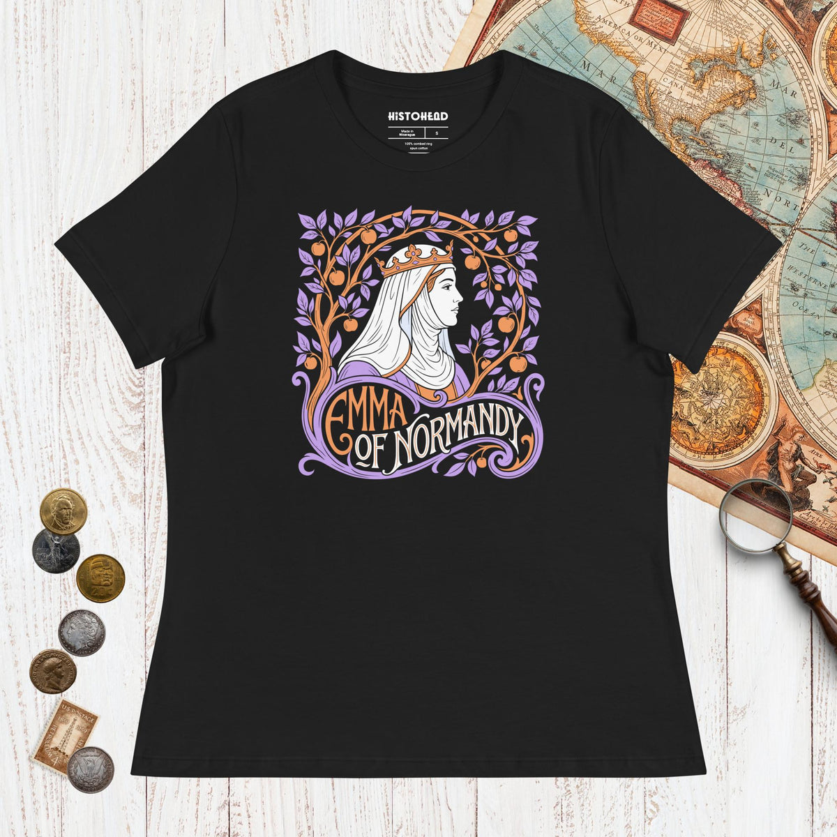 Black Emma Of Normandy - Women's Tee - history buff gift by HistoHead