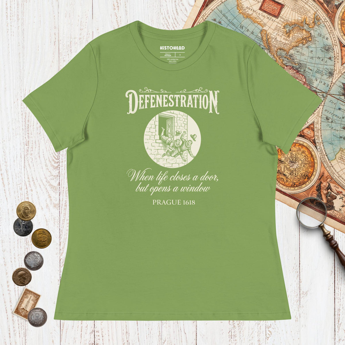 Leaf Defenestration When Life Closes A Door But Opens A Window - Women's Tee - history buff gift by HistoHead