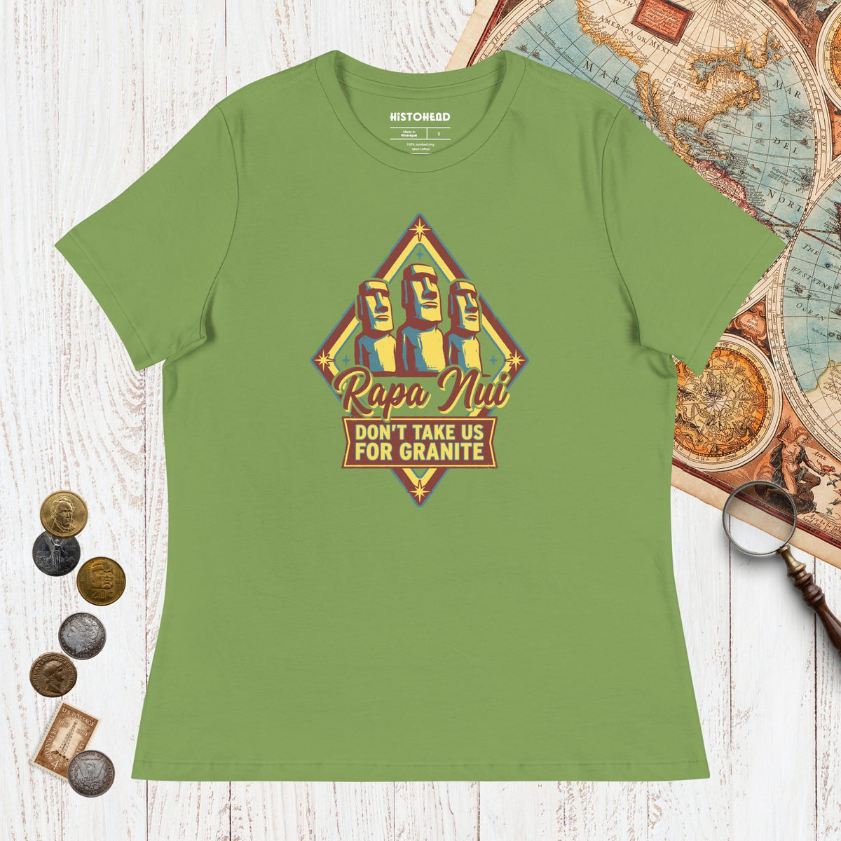 Leaf Rapa Nui Moai - Women's Tee - history buff gift by HistoHead