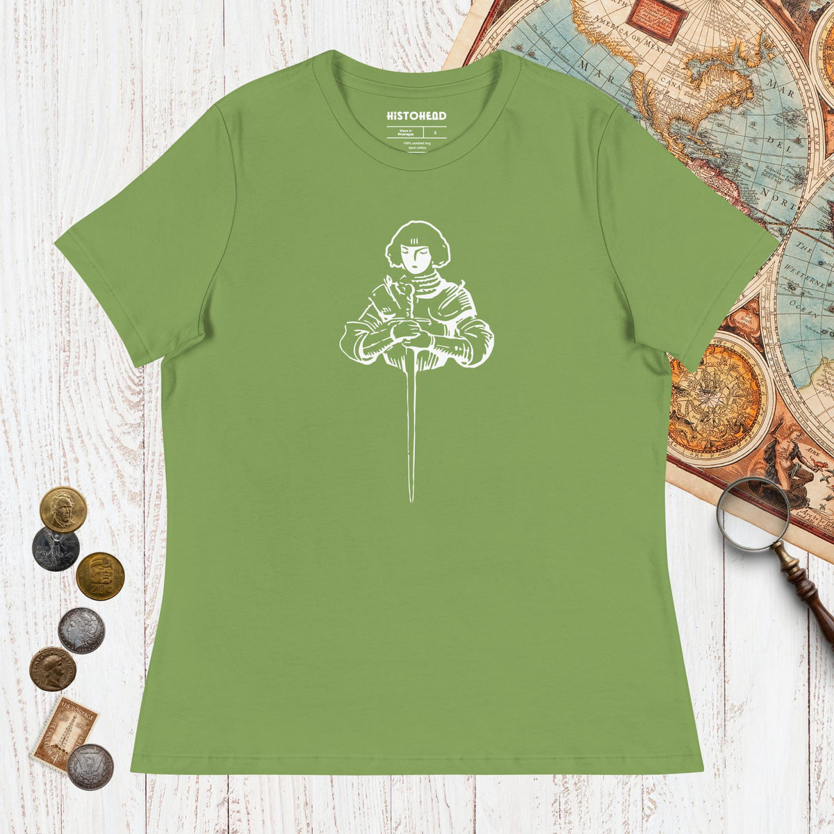 Leaf Joan of Arc Stamp - Women's Tee - history buff gift by HistoHead