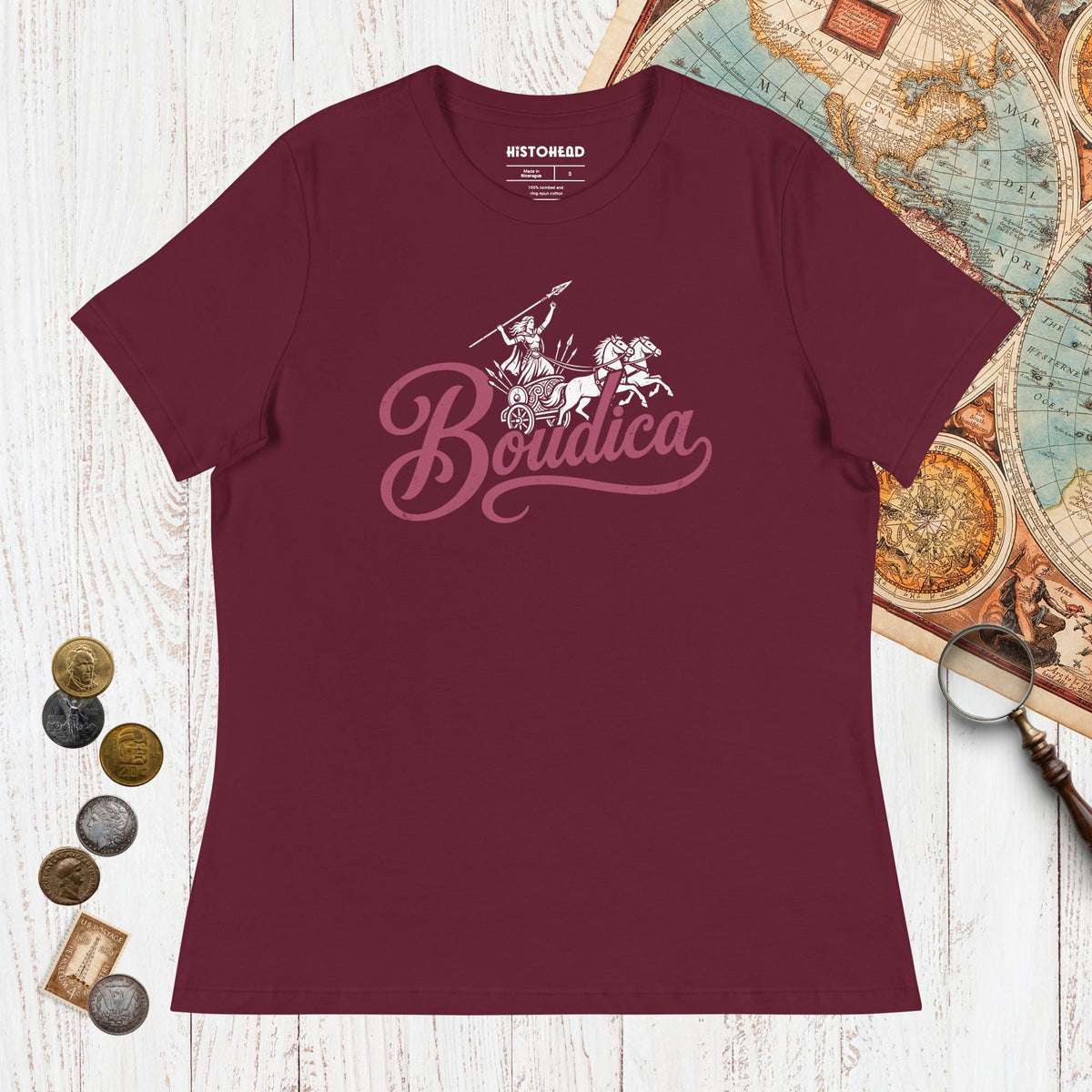 Maroon Boudica - Women's Tee - history buff gift by HistoHead