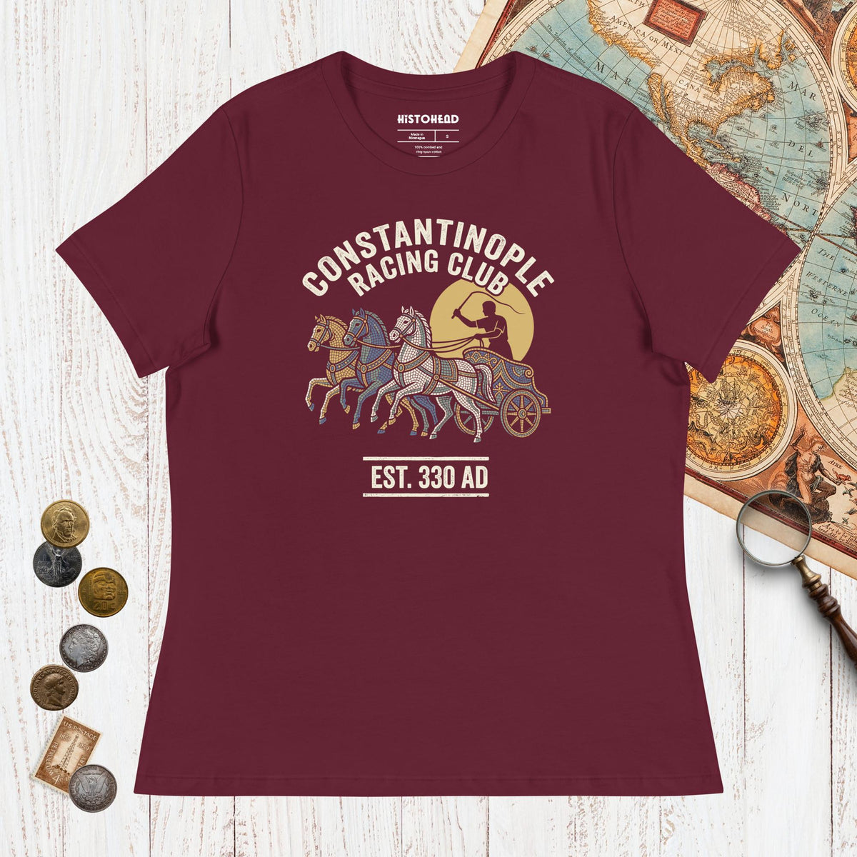 Maroon Constantinople Racing Club - Women's Tee - history buff gift by HistoHead