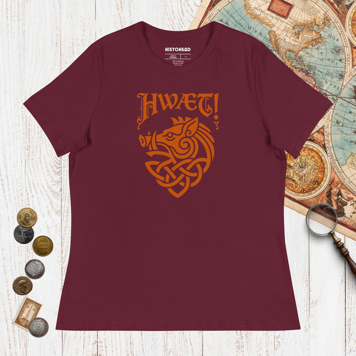 Maroon Hwaet Boar - Women's Tee - history buff gift by HistoHead
