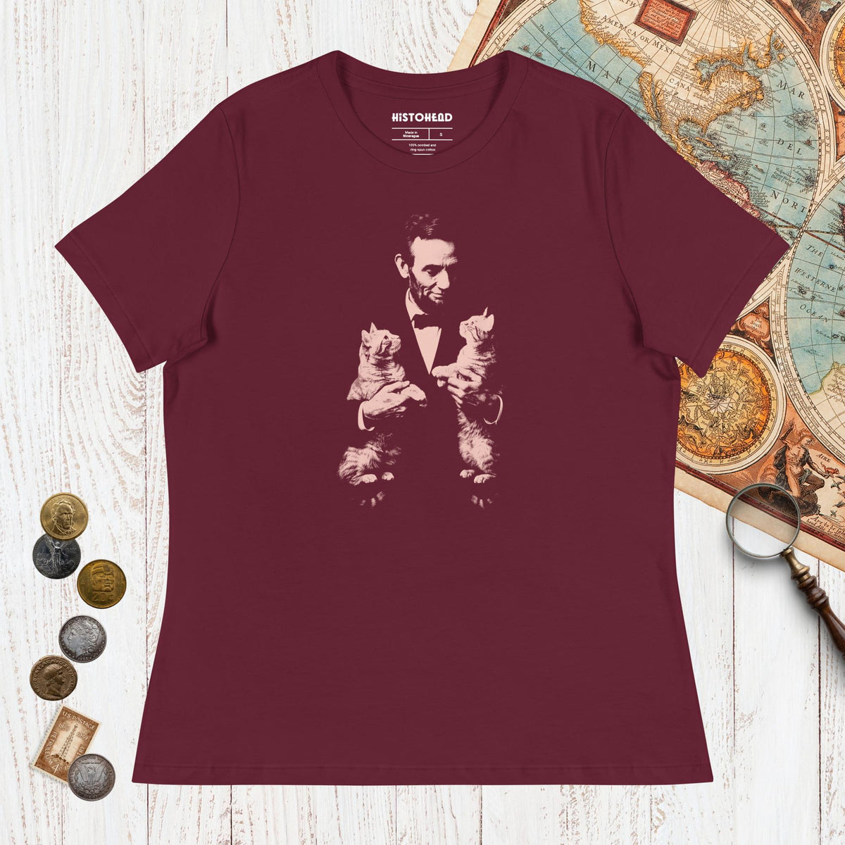 Maroon Lincoln Kittens - Women's Tee - history buff gift by HistoHead
