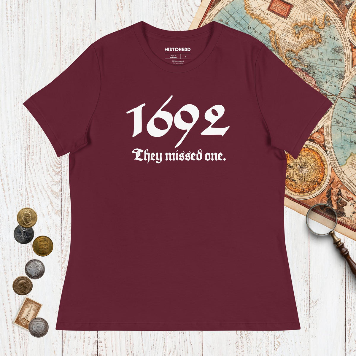 Maroon 1692 Witch Trials - Women's Tee - history buff gift by HistoHead