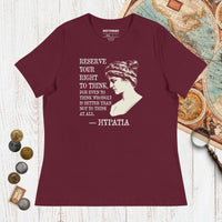 Maroon Hypatia Quote - Women's Tee - history buff gift by HistoHead