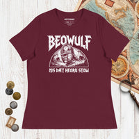 Maroon Beowulf That Is No Pleasant Place Old English - Women's Tee - history buff gift by HistoHead