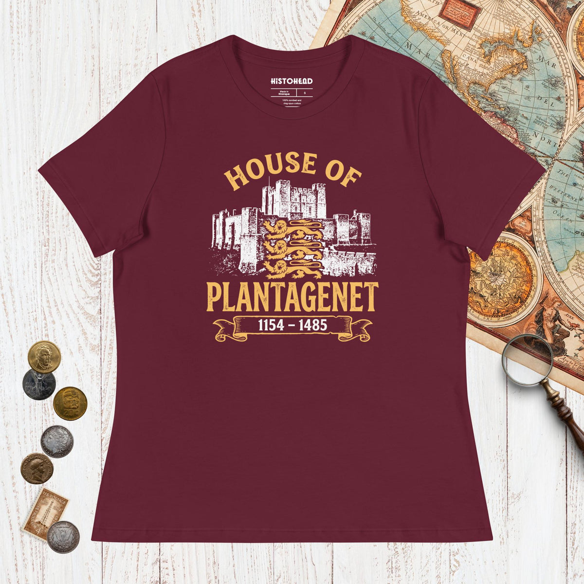 Maroon House of Plantagenet - Women's Tee - history buff gift by HistoHead