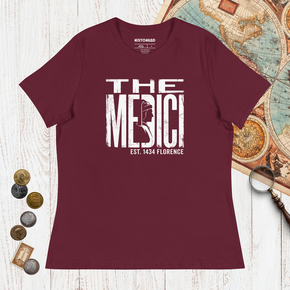 Maroon The Medici - Women's Tee - history buff gift by HistoHead