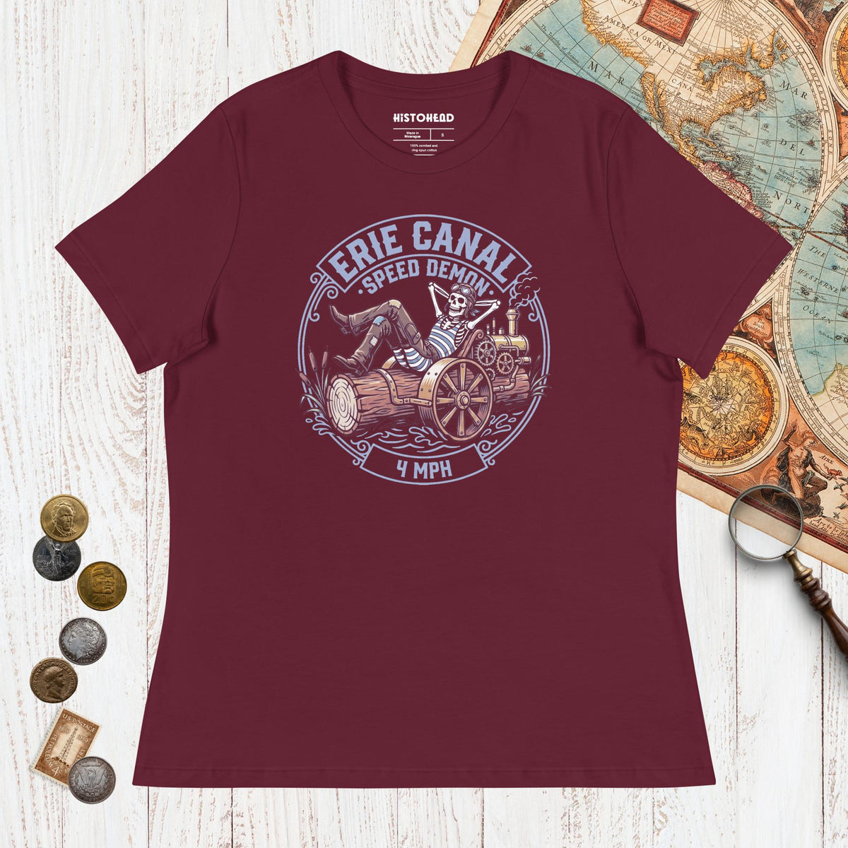 Maroon Erie Canal Speed Demon - Women's Tee - history buff gift by HistoHead