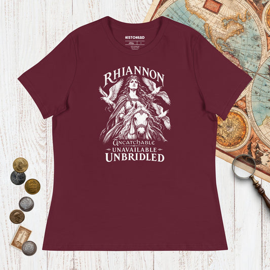 Maroon Rhiannon Uncatchable Unavailable Unbridled - Women's Tee - history buff gift by HistoHead