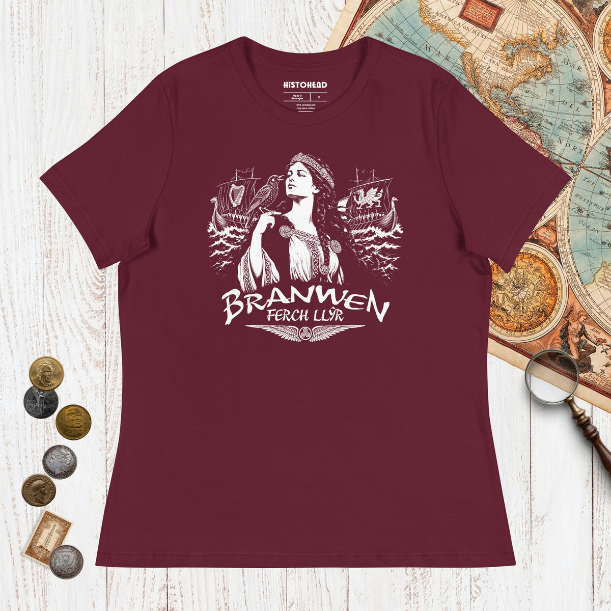 Maroon Branwen ferch Llŷr - Women's Tee - history buff gift by HistoHead