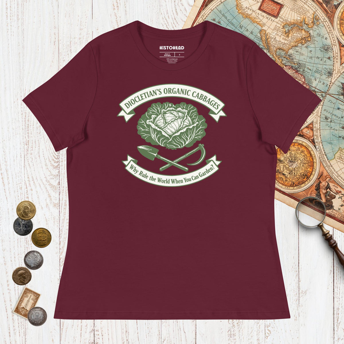 Maroon Diocletian's Cabbage - Women's Tee - history buff gift by HistoHead