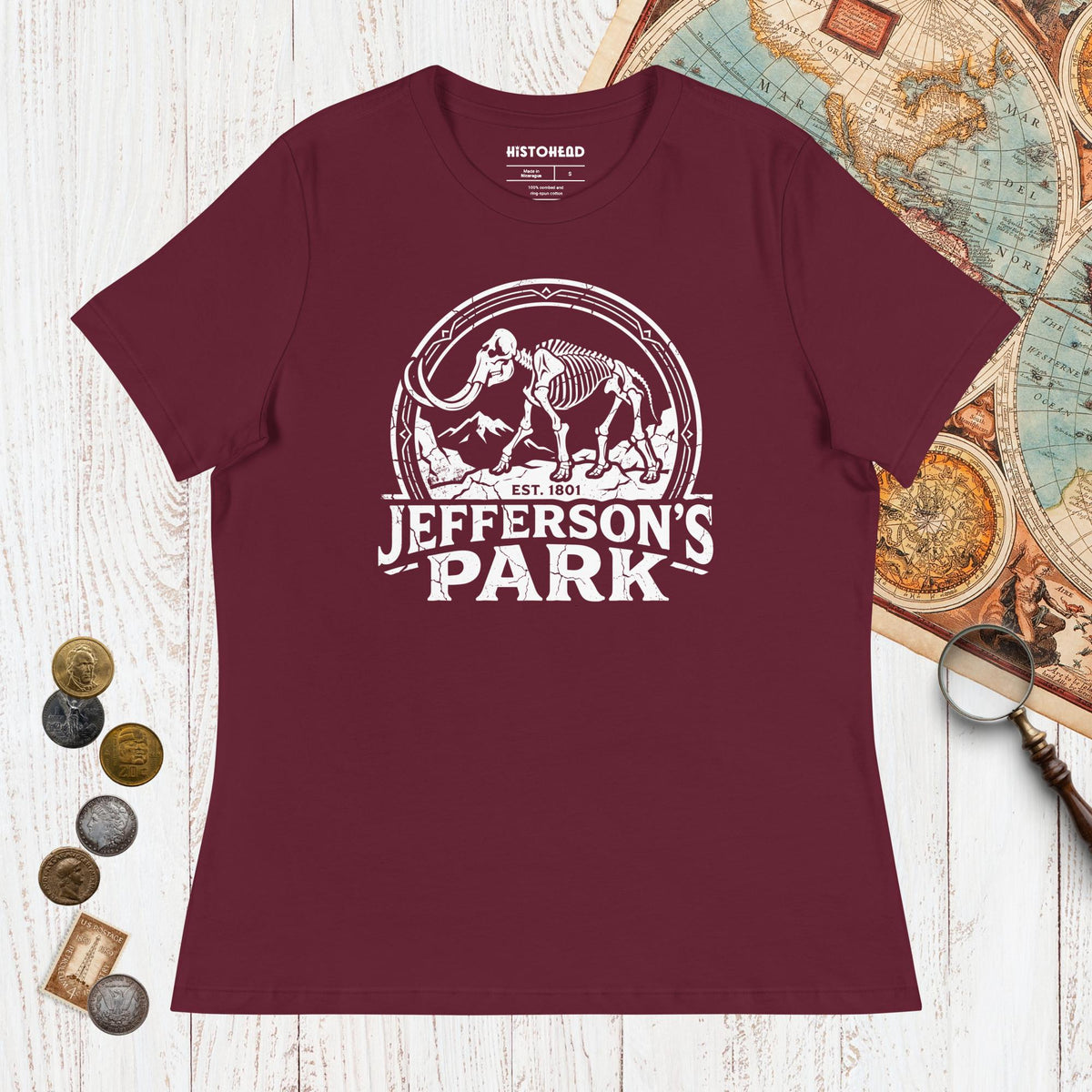 Maroon Jefferson's Park - Women's Tee - history buff gift by HistoHead
