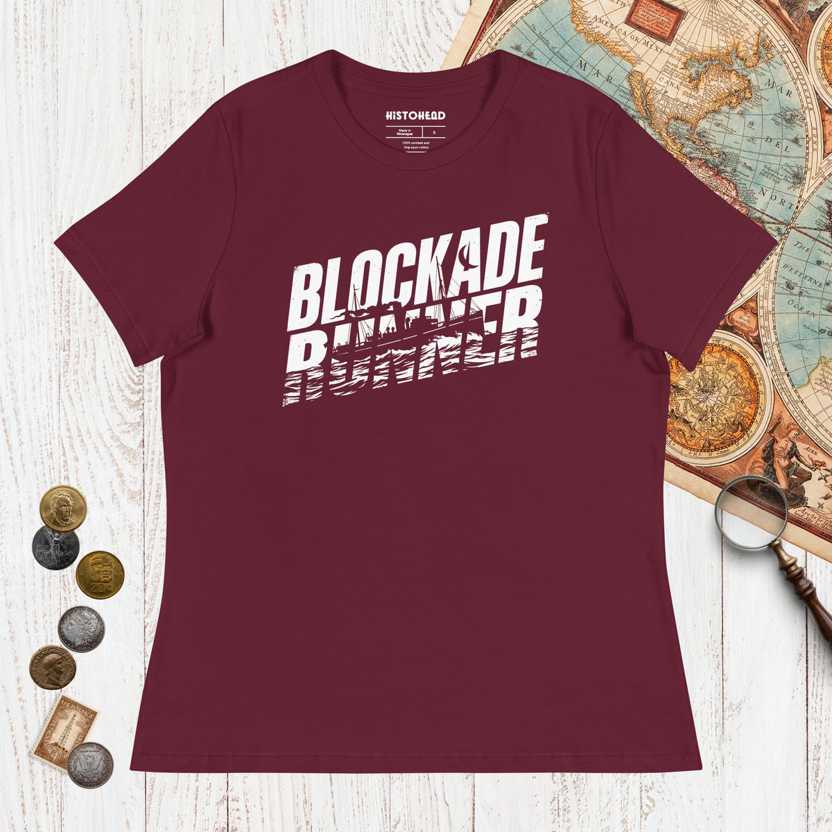 Maroon Blockade Runner - Women's Tee - history buff gift by HistoHead