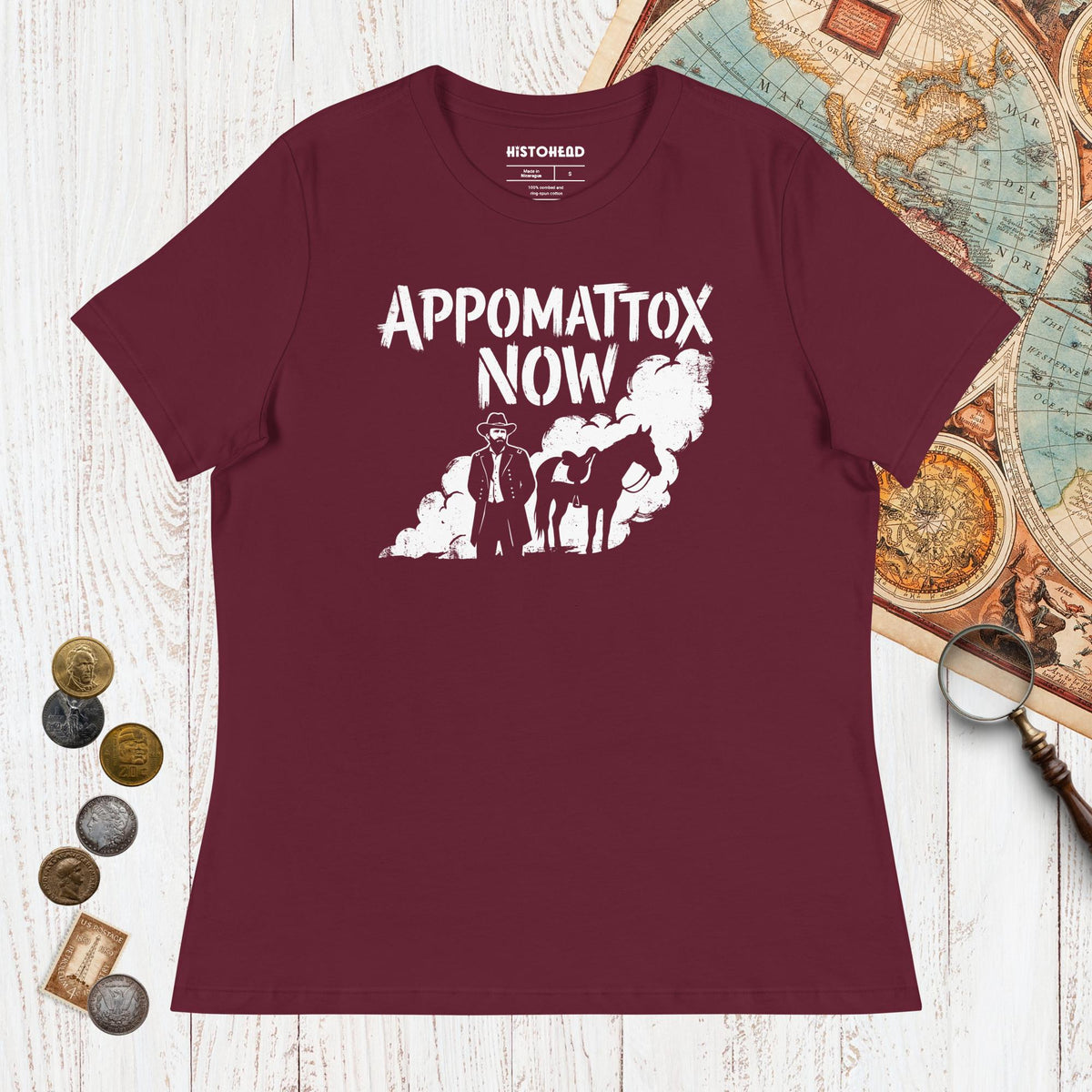Maroon Appomattox Now - Women's Tee - history buff gift by HistoHead