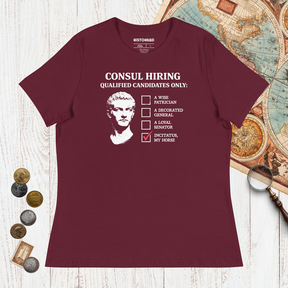 Maroon Caligula's Nominee for Consul - Women's Tee - history buff gift by HistoHead