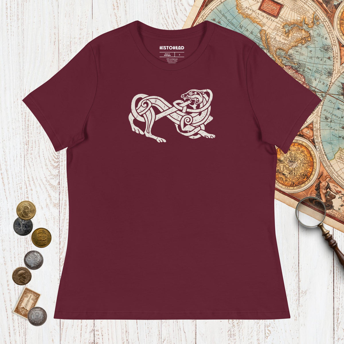 Maroon Norse Lion - Women's Tee - history buff gift by HistoHead