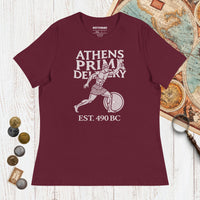 Maroon Athens Prime Delivery - Women's Tee - history buff gift by HistoHead