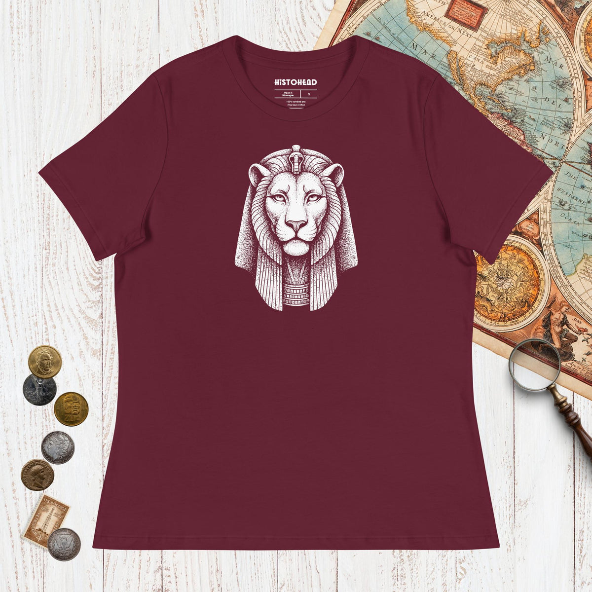 Maroon Sekhmet - Women's Tee - history buff gift by HistoHead