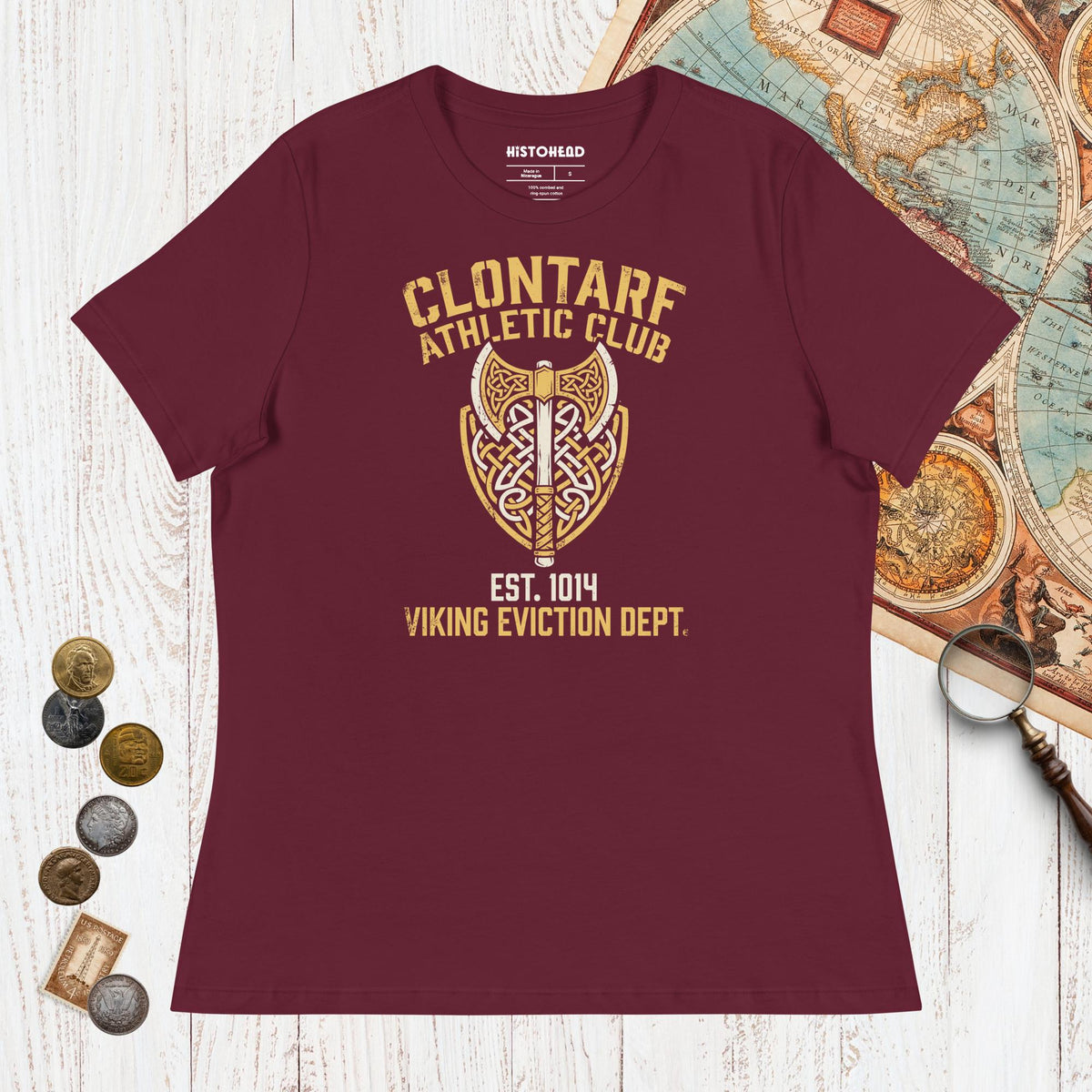 Maroon Clontarf Athletic Club - Women's Tee - history buff gift by HistoHead