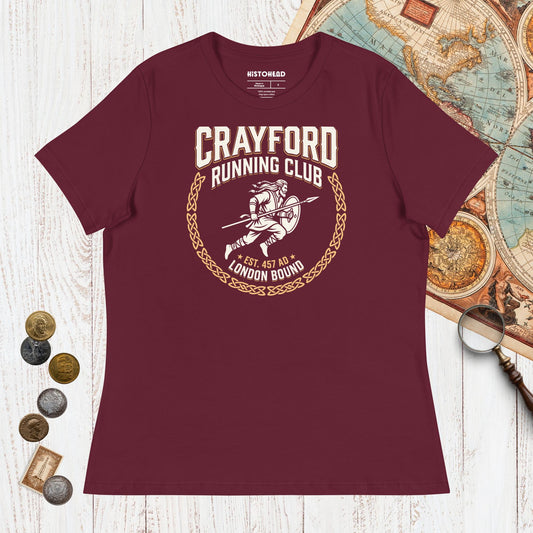 Maroon Crayford Running Club - Women's Tee - history buff gift by HistoHead