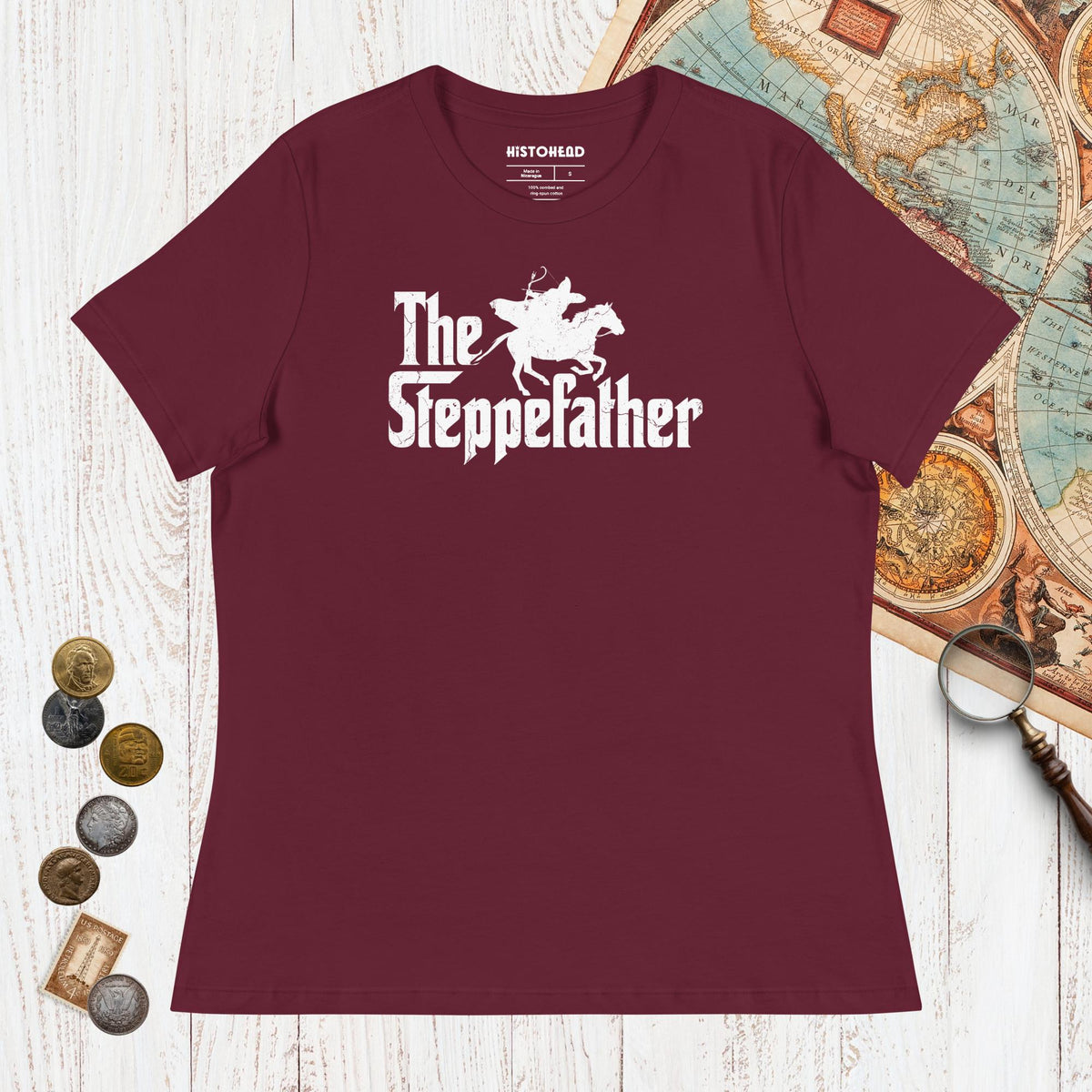 Maroon The Steppefather Parthian Shot - Women's Tee - history buff gift by HistoHead