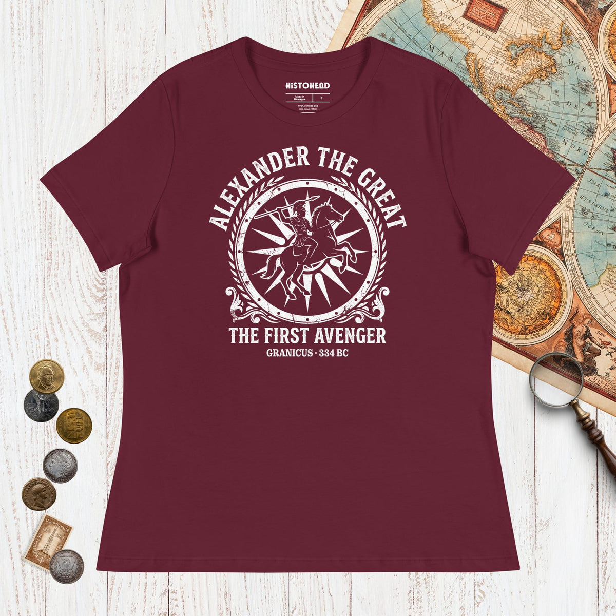 Maroon Alexander the Great First Avenger - Women's Tee - history buff gift by HistoHead