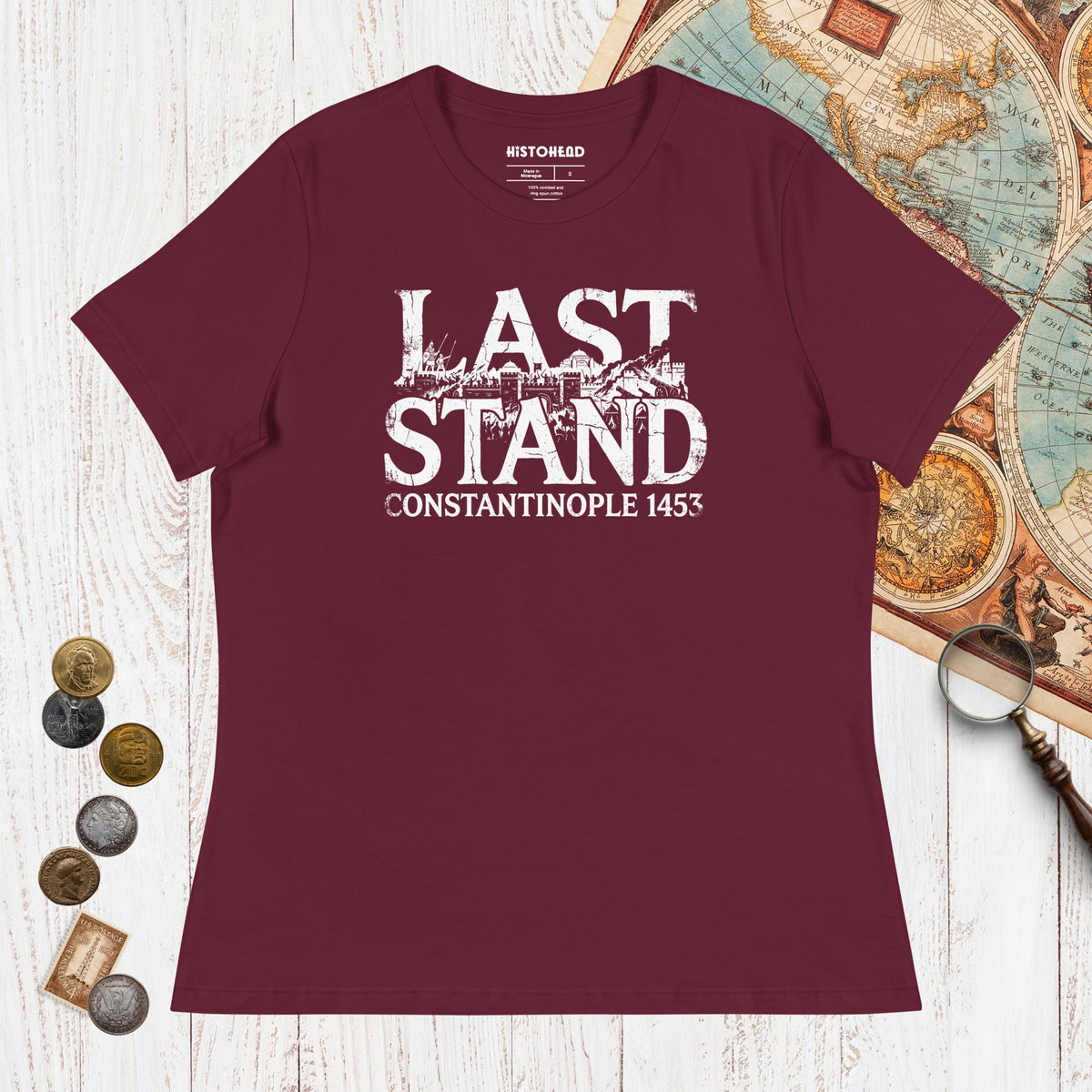 Maroon Last Stand Constantinople 1453 - Women's Tee - history buff gift by HistoHead