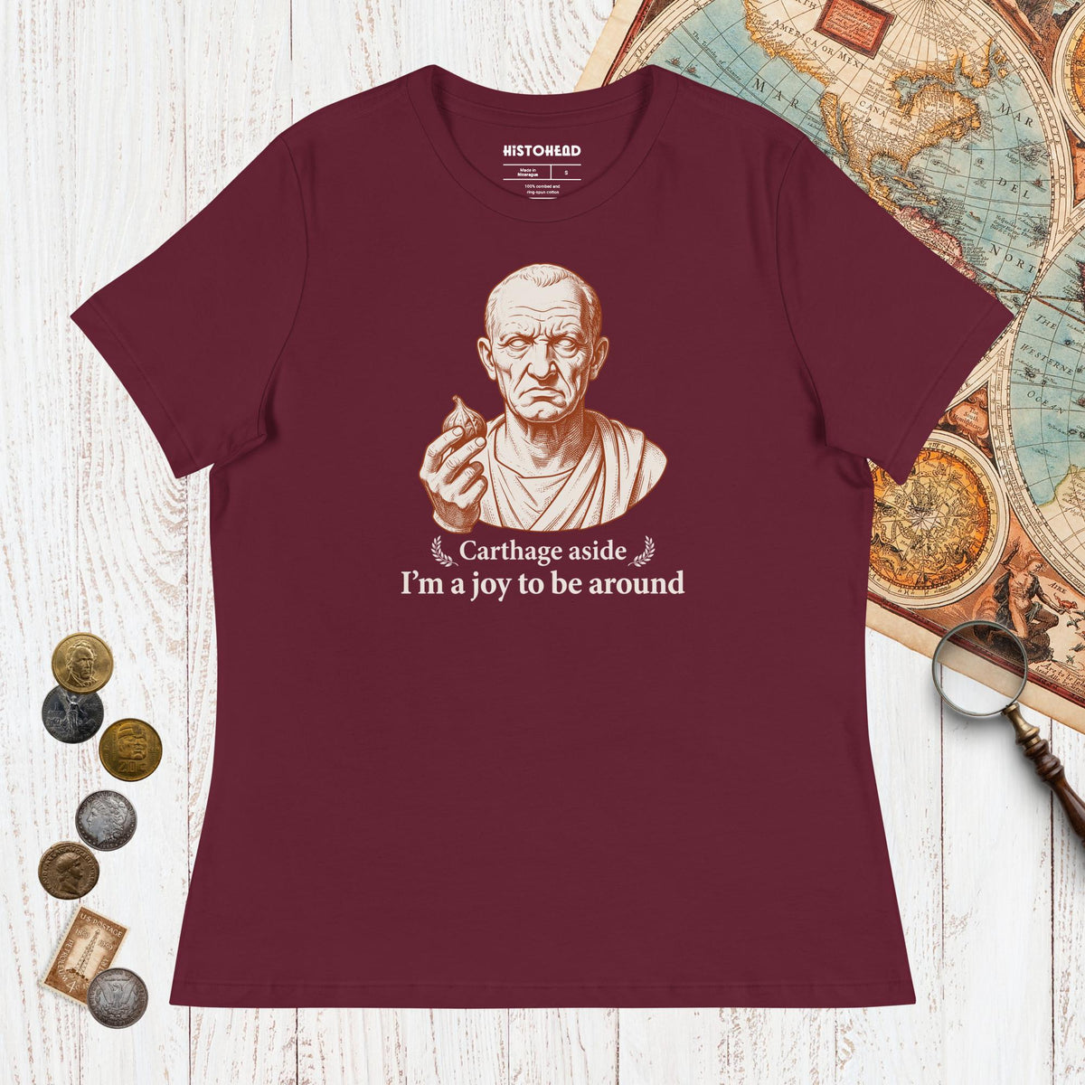 Maroon Cato Carthage Aside I'm a Joy to Be Around - Women's Tee - history buff gift by HistoHead