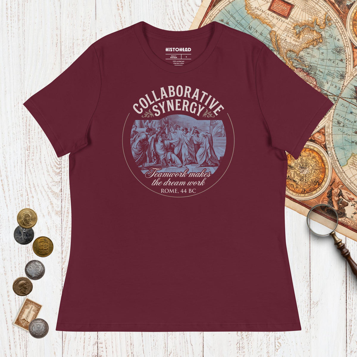 Maroon Collaborative Synergy - Women's Tee - history buff gift by HistoHead