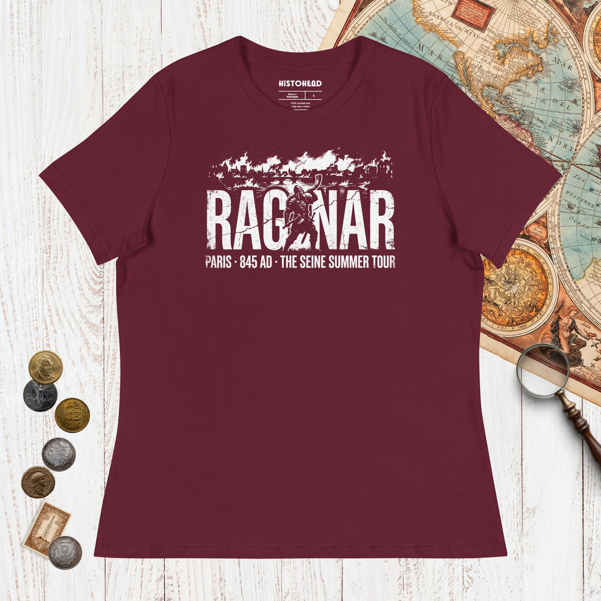 Maroon Ragnar The Seine Summer Tour - Women's Tee - history buff gift by HistoHead