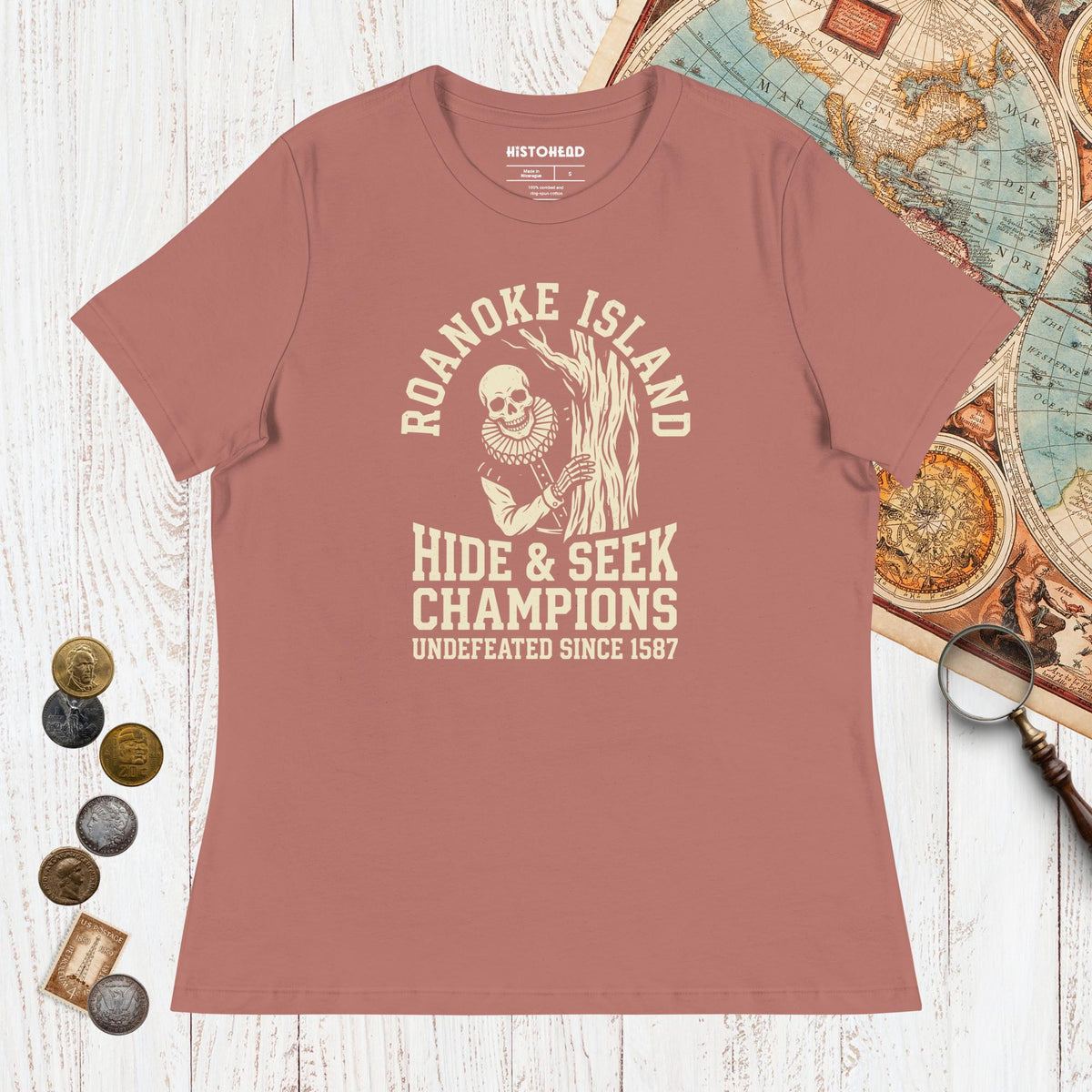 Mauve Roanoke Island Hide & Seek - Women's Tee - history buff gift by HistoHead