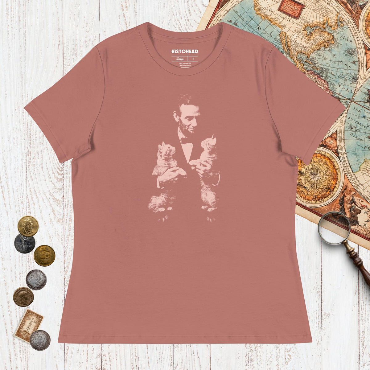 Mauve Lincoln Kittens - Women's Tee - history buff gift by HistoHead