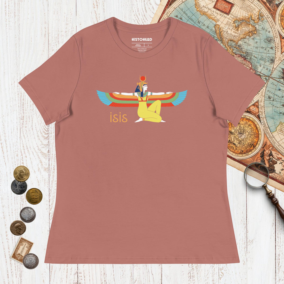 Mauve Egyptian Goddess Isis - Women's Tee - history buff gift by HistoHead