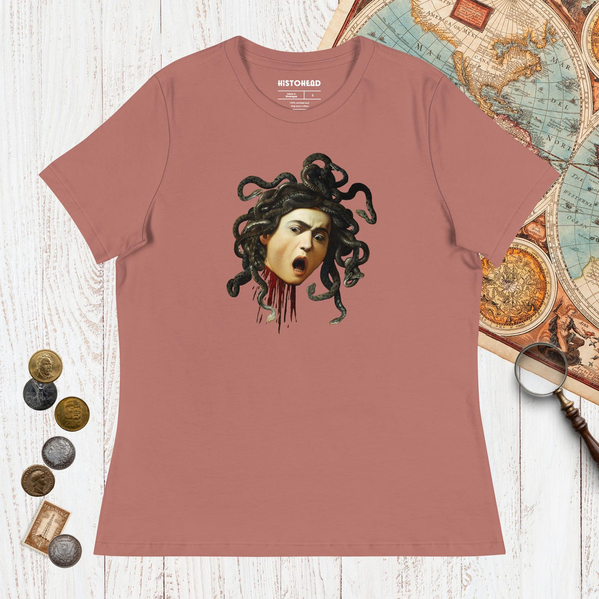 Mauve Medusa by Caravaggio - Women's Tee - history buff gift by HistoHead