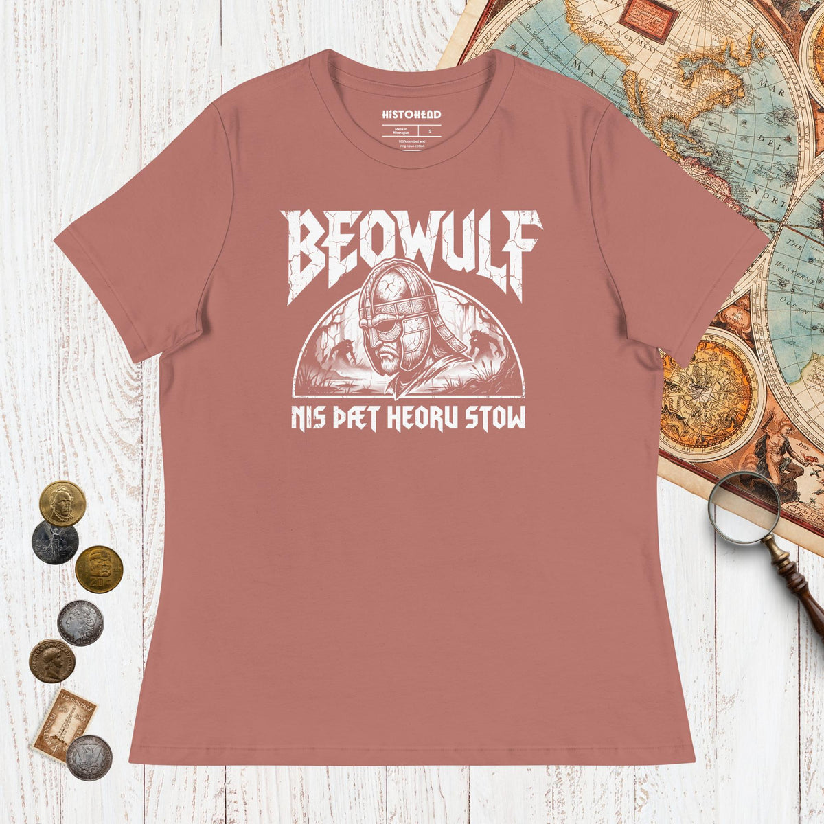 Mauve Beowulf That Is No Pleasant Place Old English - Women's Tee - history buff gift by HistoHead